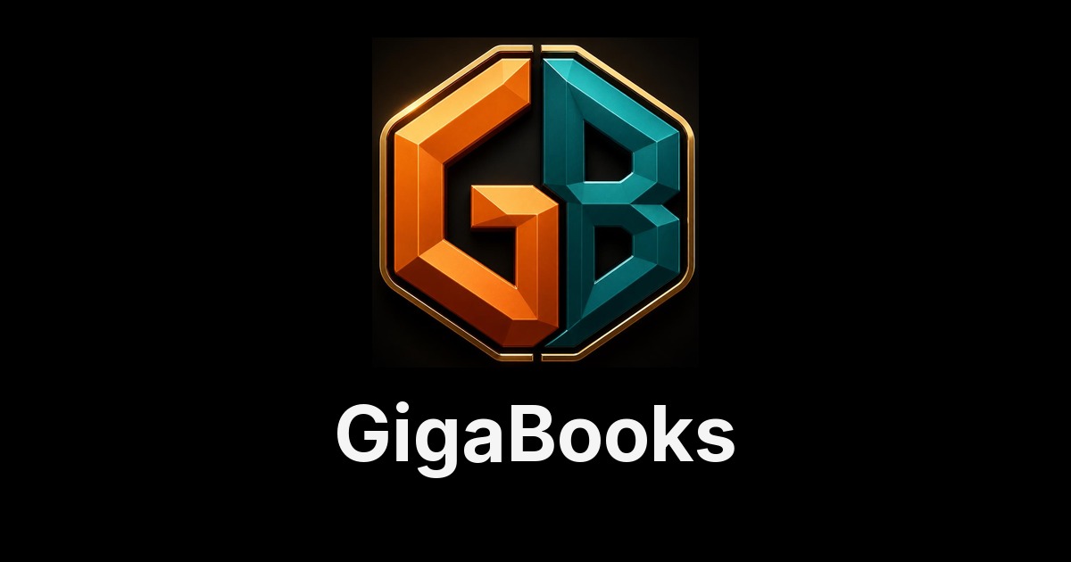 GigaBooks logo with orange-and-teal GB emblem and GigaBooks lettering